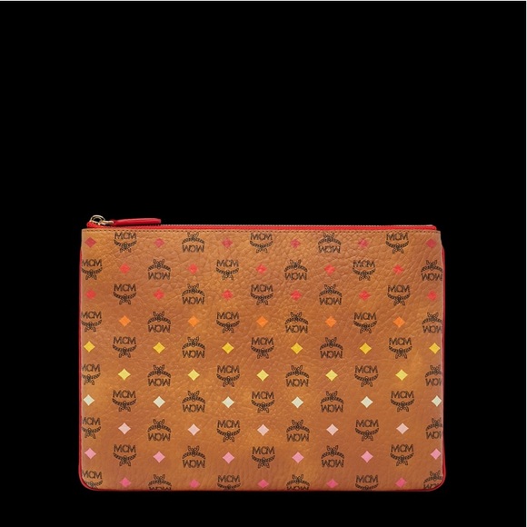 MCM cognac Diamond pouch bag purse crossbody - Picture 8 of 8